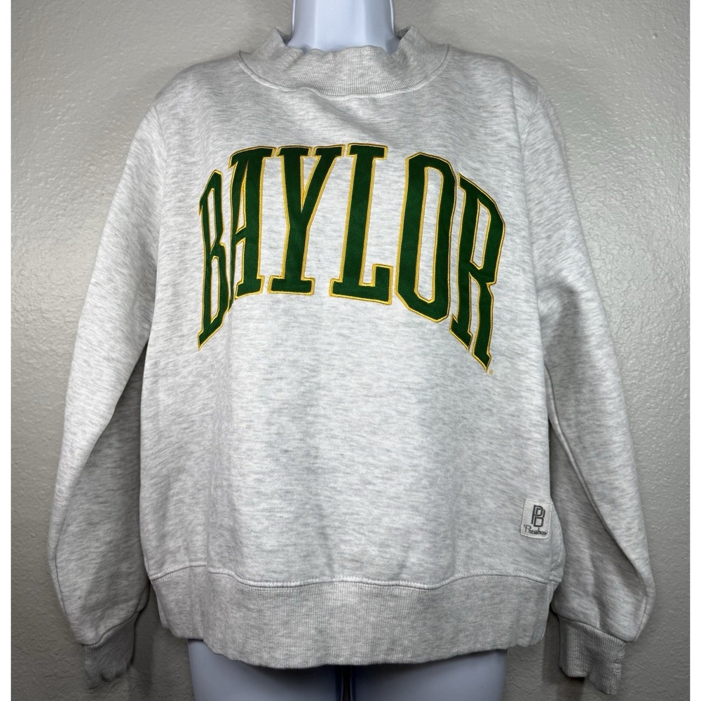 Baylor University Bears crewneck sweatshirt Women's Size S heather gray Pressbox